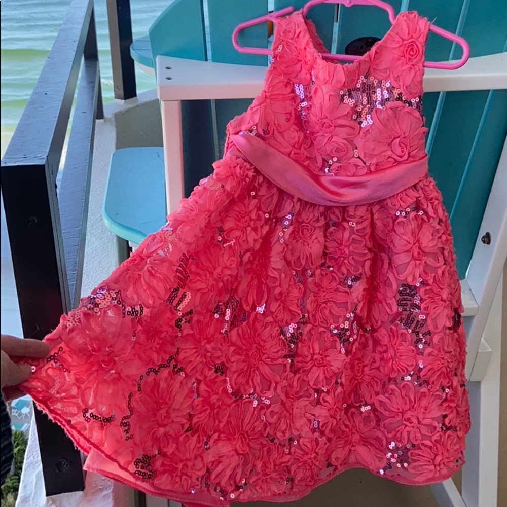 Beautiful Coral Pink Sparkly Dress